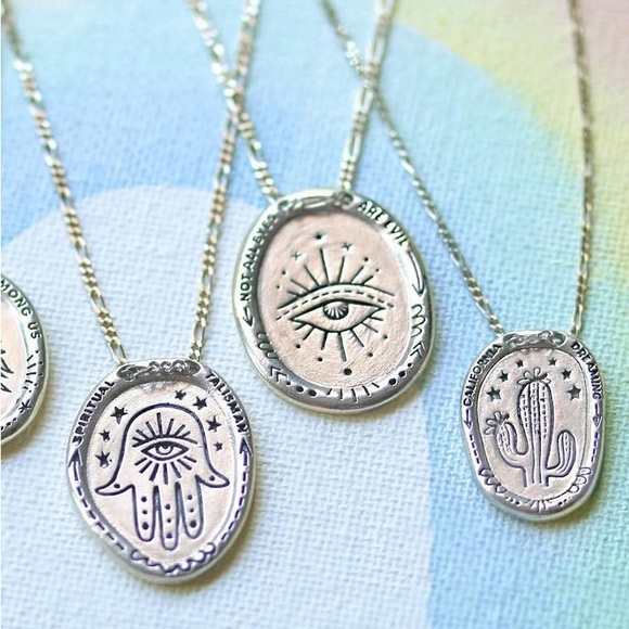 Artisan Silver Hamsa Necklace - Picture 7 of 8